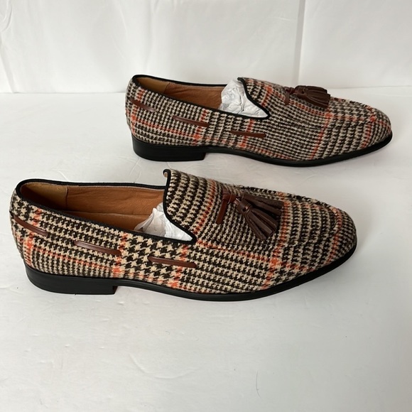 ELANROMAN men’s loafers. Velvet. Hounds tooth, hip-hop fashion, tassels. main image 6